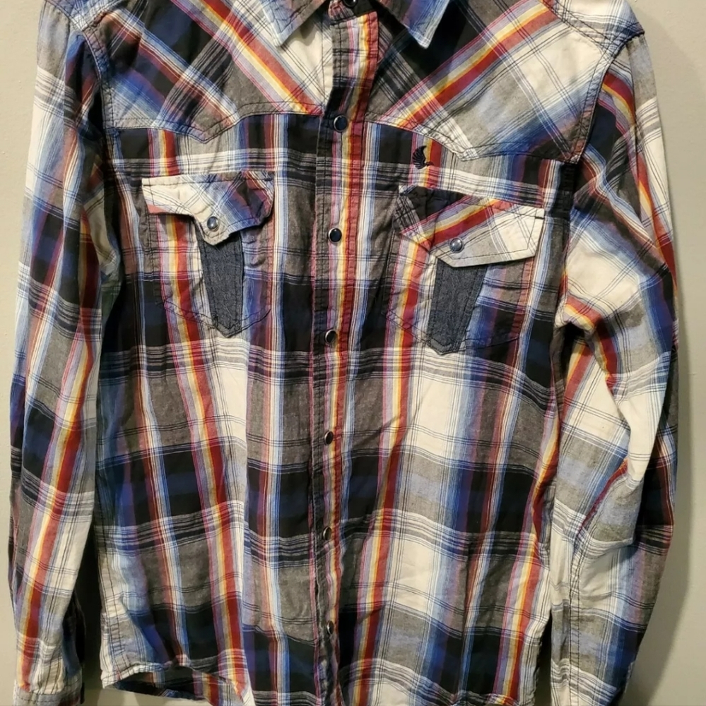 Cody James Plaid Pearl Snap Western Shirt M
